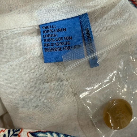 J. McLaughlin Rue Coral/Blue Linen Floral Sleeveless Shift Dress Medium NEW $218 - Picture 14 of 16